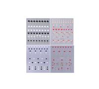 stickers ongles Autocollants 3D en forme de cœur for Nail Art, rayures métalliques, lettres d'amour, décoration holographique romantique for la saint-valentin, 4 pièces pour soirée et quotidien