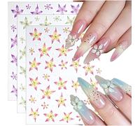 Stickers Ongles Avec Fleurs De Lys Stickers Ongles Autocollants Fleurs 3d Stickers Ongles Avec Fleurs Vertes, Violettes Et Roses Stickers Ongles Avec Fleurs De Lys Stickers Ongles Avec Fleurs