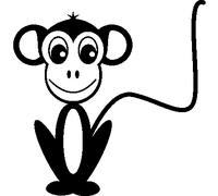 Stickers ordinateur petit singe