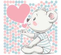Stickers ourson amoureux + 150 ronds
