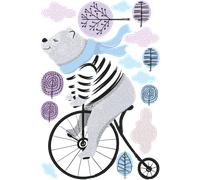 Stickers ourson heureux sur son vélo
