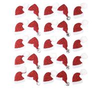 Stickers Pailletés Bonnet De Père Noël 2 X 1,5 Cm 25 Pièces