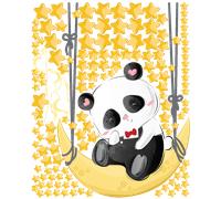 Stickers panda balançoire de lune et 130 étoiles