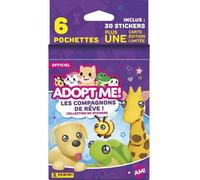 Stickers - PANINI - Adopt Me! Roblox - Blister 6 pochettes - 1 carte édition limitée - 35 stickers