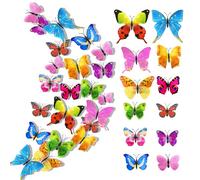 Stickers Papillon 3D Muraux pour décoration de Maison Muraux de Papillons 3D Sticker Mural Autocollants bricolage papillon amovible Réutilisable Pour chambre Salon Color