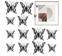 Stickers Papillons 3D 12 Pièces de Décoration d'Halloween pour Chambre | Décoration Maison Hantée Pour Décorateurs, Locataires, Maison, Appartement, Bureau, Salon, Chambre, Étude, Dortoir
