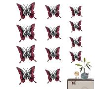 Stickers Papillons 3D 12 Pièces Décorations Halloween Maison | Autocollants Muraux De Fête Pour Décorateurs, Locataires, Maison, Appartement, Bureau, Salon, Chambre, Étude, Dortoir