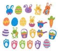 Stickers Pâques En Feutrine Coloris Assortis 27 Pièces