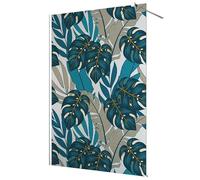 Stickers paroi de douche dépoli - Feuilles Tropicales - Largeur 100 x Hauteur 200 cm