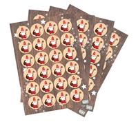 Stickers Père Noël, 96 pièces: autocollants ronds cadeaux enfant, étiquettes décoratives scrapbooking, gommettes pour enveloppes, petit sticker fête adhésif, Ø 4 cm