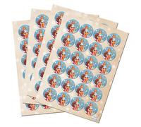 Stickers Père Noël, 96 pièces: autocollants ronds enfant rouge or, gommettes de cadeaux, étiquettes décoratives scrapbooking, petit sticker autocollant pour enveloppe et paquet, Ø 4 cm
