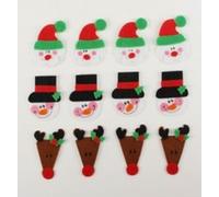 MÉGACRÉA Stickers Personnages de Noël en Feutrine 5,5 cm 12