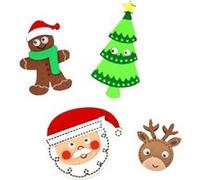 Stickers personnages de Noel yeux mobiles - mousse - 12 pièces Multicolore G