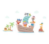 Stickers pirate à la conquête de l'île aux trésors