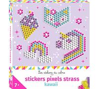 Stickers pixels strass kawai - mini boîte avec accessoires