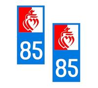 Stickers plaque immatriculation département vendée 85 region PAYS DE LOIRE autocollant departement LA ROCHE SUR YON LES SABLES D'OLONNE SAINT JEAN DE MONTS