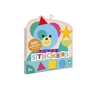 Janod - Pack 300 Gommettes - Pochette Stickers Autocollants Format 3x3cm - Formes Géométriques - Dès 3 Ans et + - Loisir Créatif Enfant - Apprentissage Motricité Fine et Concentration - J09192