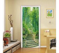 Stickers Porte 3D Muraux Auto-adhésif - BAMBOU -Papier Peint Decal de Porte,Autocollants Murales de Porte Amovibles PVC Affiche Porte étanche pour Chambre Salon Décoration de Porte 95 x 200 cm