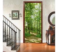 Stickers Porte 3D Muraux Auto-adhésif - FORÊT -Papier Peint Decal de Porte,Autocollants Murales de Porte Amovibles PVC Affiche Porte étanche pour Chambre Salon Décoration de Porte 95 x 200 cm