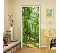 Stickers Porte 3D Muraux Auto-adhésif - FORÊT -Papier Peint Decal de Porte,Autocollants Murales de Porte Amovibles PVC Affiche Porte étanche pour Chambre Salon Décoration de Porte 90 x 200 cm