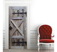 Stickers Porte 3D Muraux Auto-adhésif - Porte en bois -Papier Peint Decal de Porte,Autocollants Murales de Porte Amovibles PVC Affiche Porte étanche pour Chambre Salon Décoration de Porte 77 x 200 cm