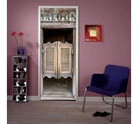 Stickers Porte 3D Muraux Auto-adhésif - Saloon -Papier Peint Decal de Porte,Autocollants Murales de Porte Amovibles PVC Affiche Porte étanche pour Chambre Salon Décoration de Porte 77 x 200 cm