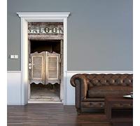 Stickers Porte 3D Muraux Auto-adhésif - Saloon -Papier Peint Decal de Porte,Autocollants Murales de Porte Amovibles PVC Affiche Porte étanche pour Chambre Salon Décoration de Porte 86 x 200 cm