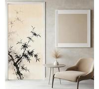 Stickers Porte 3D Noir Style Chinois Sticker Porte Trompe l'oeil Bambou Papier Peint Auto Adhésif, PVC Imperméable Poster Autocollants pour Salon Cuisine Chambre Salle de Bain 85 x 200 cm I150