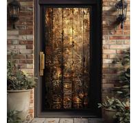 Stickers Porte 3D Original Hiéroglyphes Autocollant de Porte Égyptien Égypte Rénovation de Porte Intérieure, Décoration Murale Traditionnel Totem dOr Chambre et Salon, PVC Imperméable 77x200cm