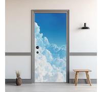 Stickers Porte 3D, Sticker Mural Porte Ciel Bleu Nuage Blanc, Autocollant Décoration Auto-adhésif Amovible PVC, Papier Peint Porte pour Salon Chambre 80 x 210 cm