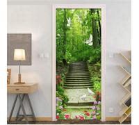 Stickers Porte 3D Trompe L'Oeil Autocollant De Porte Interieure Arbre Étapes Fleur Paysage 77 X 200 Cm Mural Papier Peint Poster Amovible Muraux Stickers Chambre Salon Cuisine Décoration-91975029518