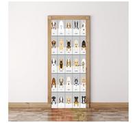 Stickers Porte 3D Trompe L'Oeil Collection D'Avatars De Chiens Mignons 77X200Cm Autocollant De Porte 3D Poster Papier Peint Auto-Adhésif Imperméable Pvc Muraux Pour Chambre Salon Cuisine Décoration