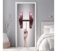 Stickers Porte 3D Trompe l'oeil Effect Engin de Pêche Autocollants de Décoration pour Porte Interieure, Auto Adhésif PVC Autocollant Papier Peint Sticker Mural Pour Salle de Bain 77X200cm -DS3016