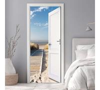 Stickers Porte 3D Trompe l'oeil Effect Paysage Hors de La Porte Autocollants de Décoration pour Porte Interieure, PVC Autocollant Papier Peint Pour Cuisine Chambre Salle de Bain 77X200cm -DS2902