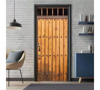 Stickers Porte 3D Trompe l'oeil Effect Simulation Porte en Bois Autocollants de Décoration pour Porte Interieure, PVC Autocollant Papier Peint Pour Cuisine Chambre Salle de Bain 90X200cm -DS1775