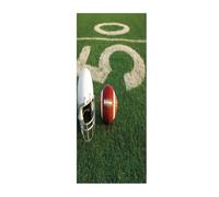 Stickers Porte 3D Trompe l'oeil Mural Ballon De Rugby Stade Autocollants de Décoration pour Porte Sticker Mural Interieure Papier Peint Imperméable pour Salon Chambre 90X200cm -MT2331