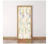 Stickers Porte 3D Trompe L'Oeil Mural - Branches De Carillon À Vent De Couleur Claire Autocollant De Porte Papier Peint 77X200Cm Maison Salon Chambre Décoration Salle De Bain Cuisine Poster De Port