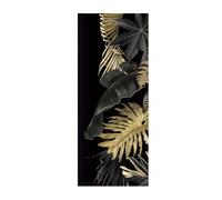 Stickers Porte 3D Trompe l'oeil Mural Doré Feuille De Bananier Autocollants de Décoration pour Porte Sticker Mural Interieure Papier Peint Imperméable pour Salon Chambre 77X200cm -MT2303