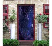 Stickers Porte 3D Trompe L'Oeil Rêve De Nébuleuse Profonde 90X200Cm Autocollant De Porte 3D Poster Papier Peint Auto-Adhésif Imperméable Pvc Muraux Pour Chambre Salon Cuisine Décoration