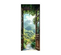 Stickers Porte 90X200Cm Vert Clair Autocollants De Décoration Pour Porte 2Pcs Chambre Sticker Porte,Porte Autocollant En Pvc Auto-Adhésifs,Décoration Murale, Polyvinyle