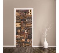 Stickers Porte 95X210Cm Alphabet Rétro Autocollants De Décoration Pour Porte 2Pcs Chambre Sticker Porte,Porte Autocollant En Pvc Auto-Adhésifs,Décoration Murale, Polyvinyle