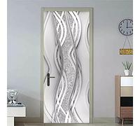 Stickers Porte Affiche 3D Trompe Loeil Effet Auto Adhésif PVC Muraux Imperméable Sticker Murales Autocollants Affiches Art Décor,Diamant d'argent de simulation de ligne42.5 X 200 cm*2 rouleaux