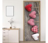 Stickers Porte Amour Poster Porte Trompe L'oeil, Effect 3D Thème Romantique Autocollant, Auto-Adhésif Papier Peint Mural Chambre Salon Mur Décoration Art Sticker Muraux 85x200 cm m.4335