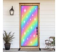 Stickers Porte Arc-En-Ciel Poster Porte Trompe L'oeil, Effect 3D Arc-En-Ciel Autocollant, Auto-Adhésif Papier Peint Mural Chambre Salon Mur Décoration Art Sticker Muraux 80x200 cm m.3597