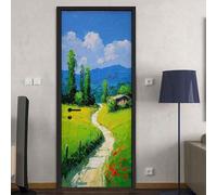 Stickers Porte Bleu Vert Habillage Porte Interieure 2x44x200