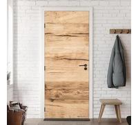 Stickers Porte Bois Rustique Poster Porte Trompe L'oeil, Effect 3D Grain de Bois Autocollant, Auto-Adhésif Papier Peint Mural Chambre Salon Mur Décoration Art Sticker Muraux 90x210 cm m9165