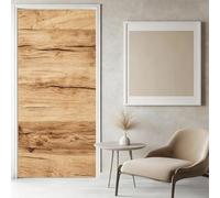 Stickers Porte Bois Rustique Poster Porte Trompe L'oeil, Effect 3D Grain de Bois Autocollant, Auto-Adhésif Papier Peint Mural Chambre Salon Mur Décoration Art Sticker Muraux 80x200 cm m9162