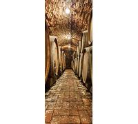 Stickers Porte Cave à Vin Souterraine Papier Peint de Porte 3D PVC Autocollants de Décoration pour Chambre et Salle Bain Auto-adhésif Amovible Poster 77 x 200cm