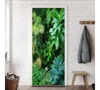 Stickers Porte Feuilles Vertes Sticker Porte Trompe L'oeil Plantes Vertes 3D Poster Mural Papier Peint Auto Adhésif Autocollants de Décoration 100x200 cm A-6593