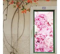 Stickers Porte Fleur Rose Minimaliste Stickers Porte Placard Pvc Autocollant Habillage Porte Interieure Auto Adhésif Papier Peint Imperméable Facile à enlever 90x200cm